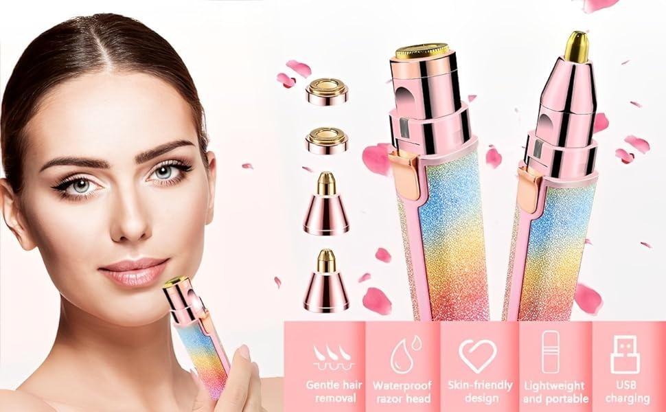 2 in 1 Rechargeable Eyebrow & Facial Hair Remover for Women