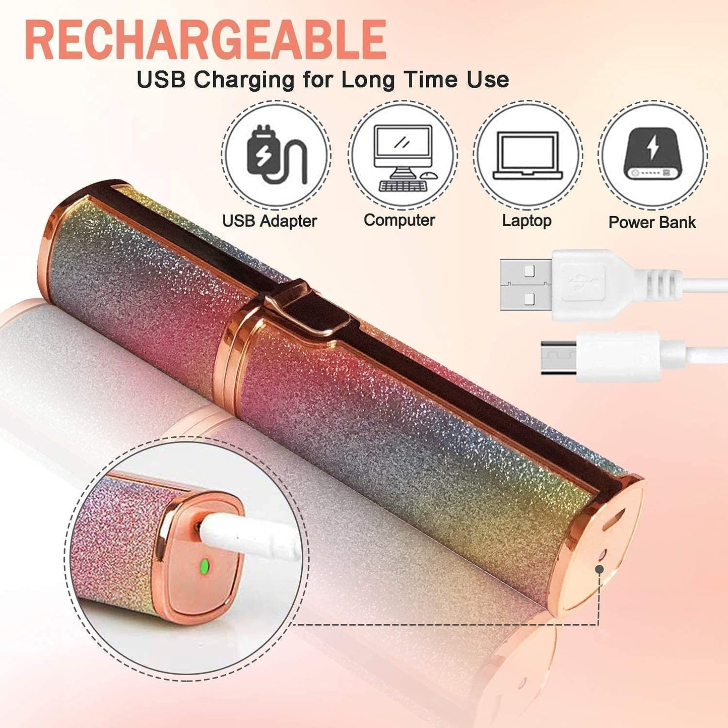 2 in 1 Rechargeable Eyebrow & Facial Hair Remover for Women