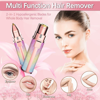 2 in 1 Rechargeable Eyebrow & Facial Hair Remover for Women