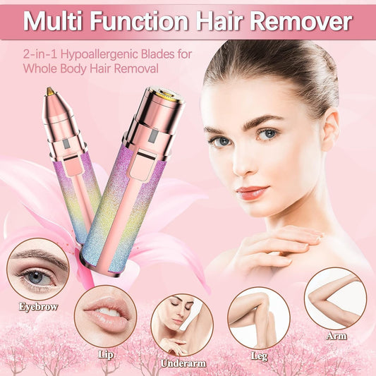 2 in 1 Rechargeable Eyebrow & Facial Hair Remover for Women