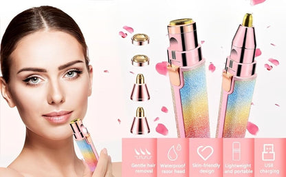 2 in 1 Rechargeable Eyebrow & Facial Hair Remover for Women